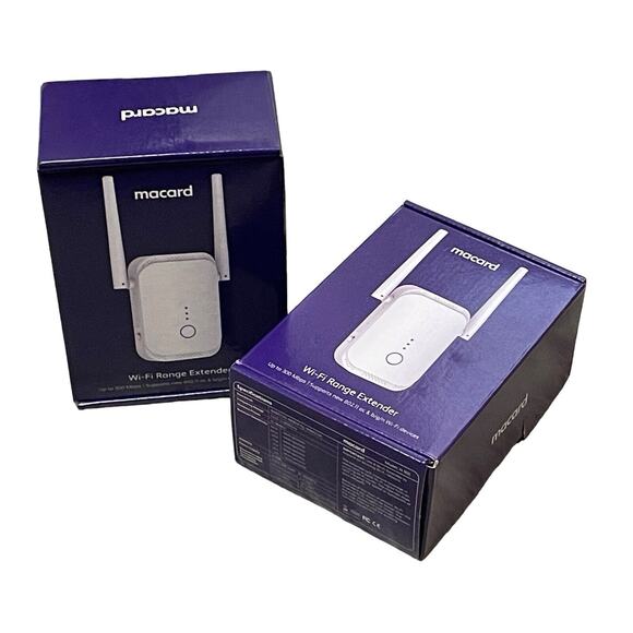 NIB Lot Of 2 Macard N300 Wireless 300Mbps Ethernet Dual Band WiFi Range Extender - Picture 8 of 8